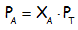 ecuacion de la presion parcial de dalton